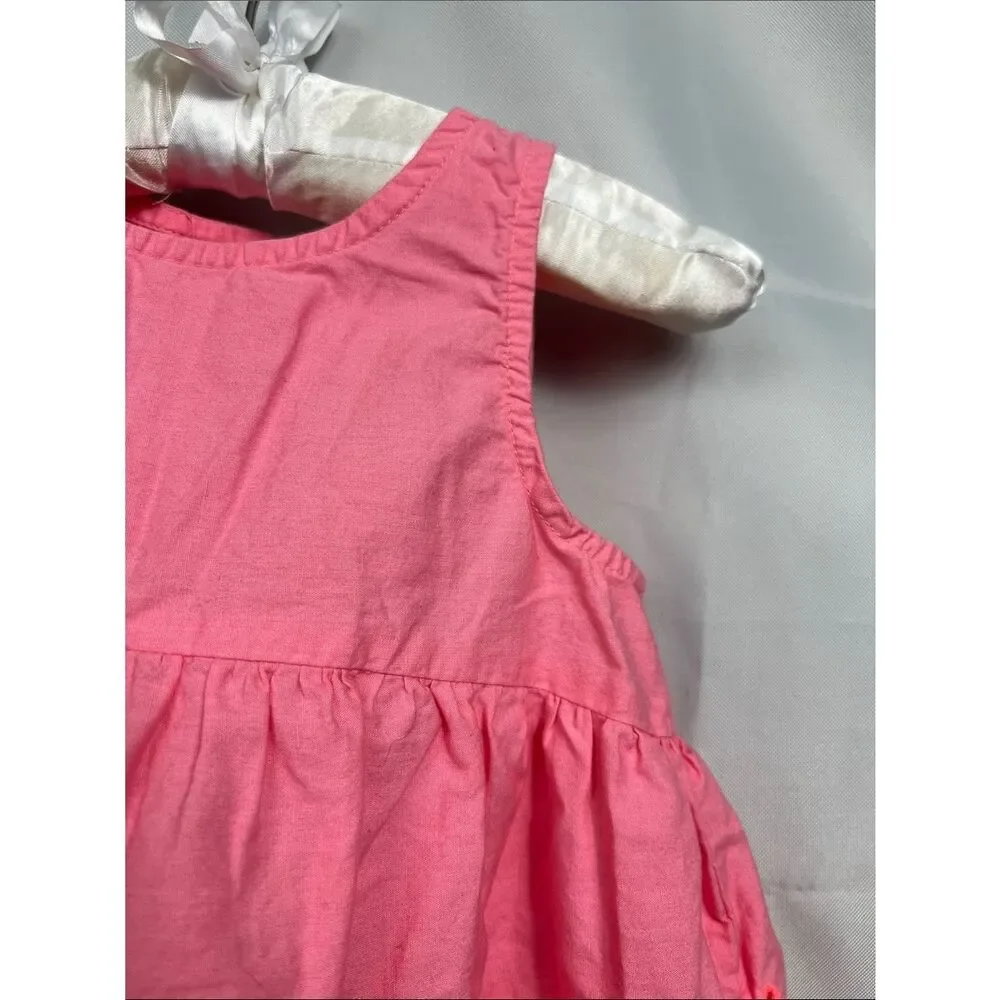 Baby Gap pink and neon orange woven eyelet sleeveless cotton top size 4T